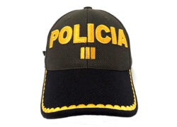 GORRA-TIPO-BEISBOLERA-POLICIA-NACIONAL-VERDE-BORADO-AMARILLO-CAPITAN